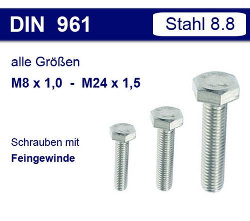 Din 961 sechskantschraube - din,